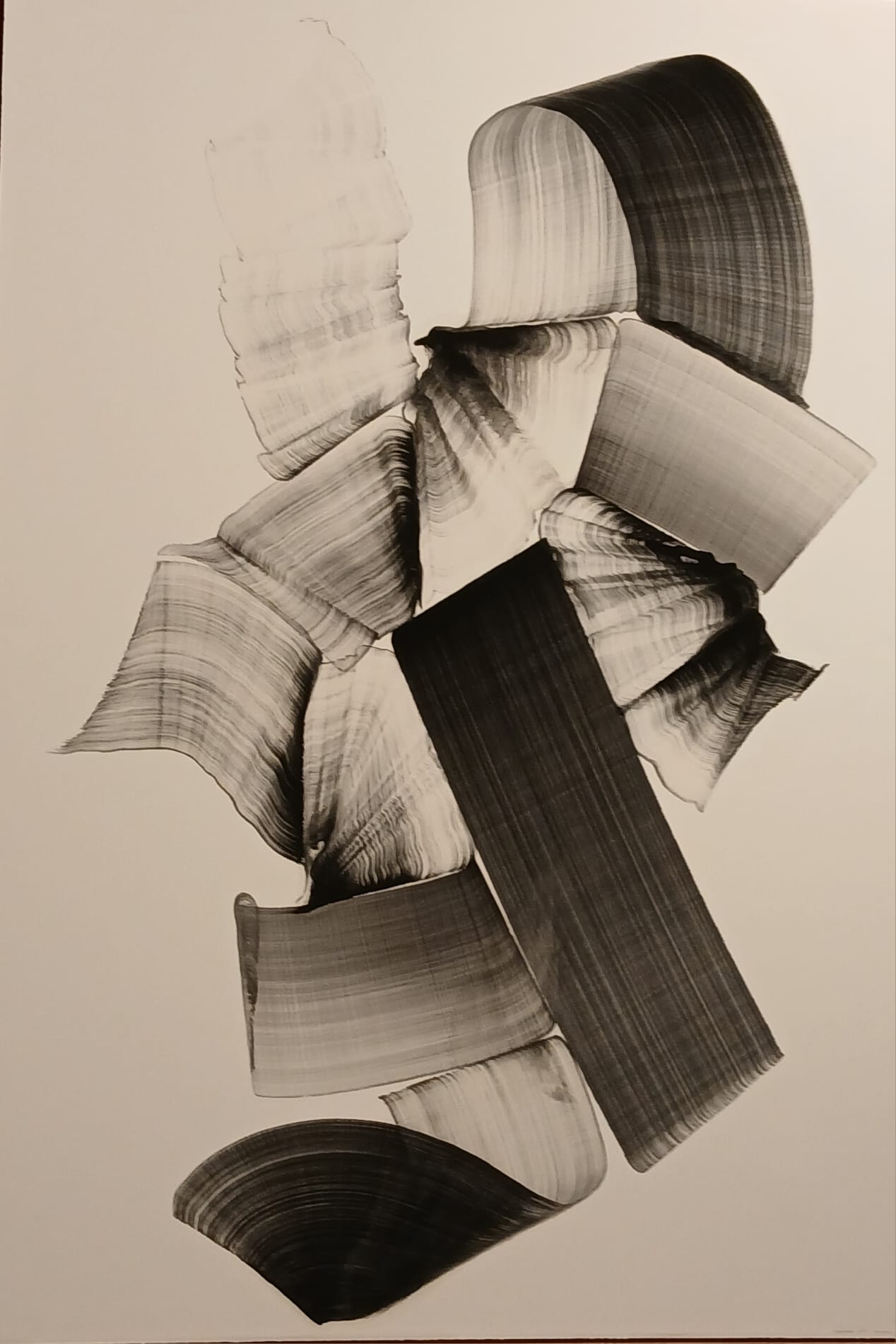 Œuvre abstraite en noir et blanc illustrant le mouvement régénérateur